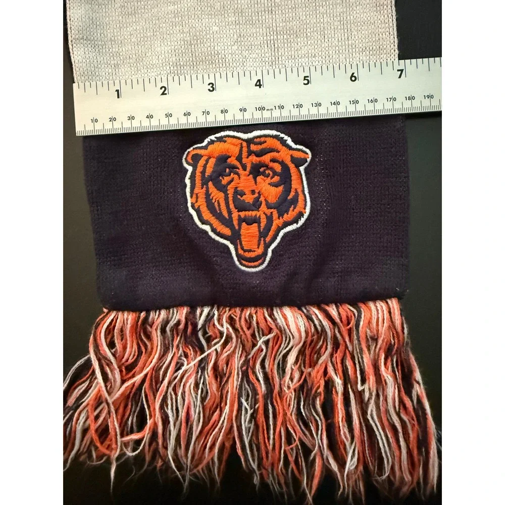 Chicago Bears Spellout Winter Scarf Mens OS 47 Brand Striped Cozy Knitwear